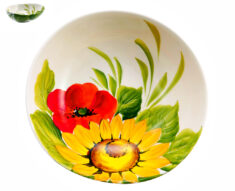 Sunflower and Poppy Giada Ceramic Bowl