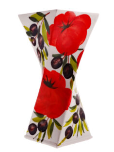 'MEDIUM' Size Italian Tomato and Olive Design Ceramic Vase