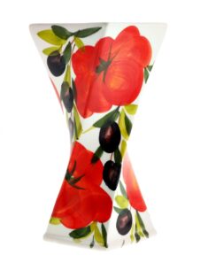 'SMALL' Size Italian Tomato and Olive Design Ceramic Vase