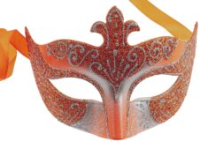 Orange/Silver Colombina Eye Mask